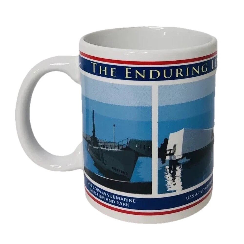 Pearl Harbor Hawaii Coffee Mug Cup WWII Bowfin Arizona Missouri Enduring Legacy